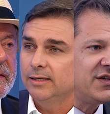 Lula, Flávio, Haddad e Bolsonaro: ida dos presidenciáveis à Globo sempre foi um dos eventos mais importantes das campanhas Foto: Reproduções