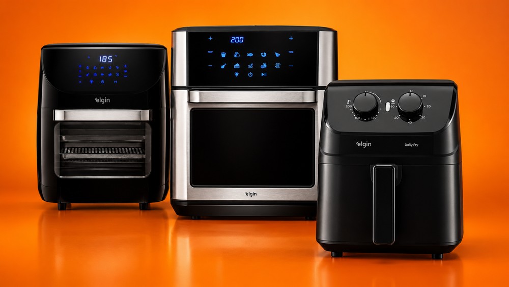 Cozinha pequena? Elgin lança air fryers de 16L e 12L que funcionam como forno — Foto: Arte/TechTudo