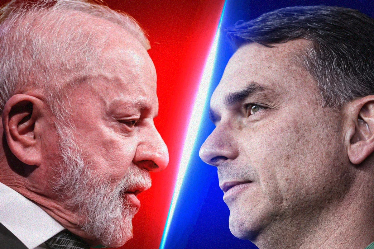 Imagem da matéria: Datafolha: como está a disputa entre Lula e Flávio em SP, MG, RJ, DF e PE