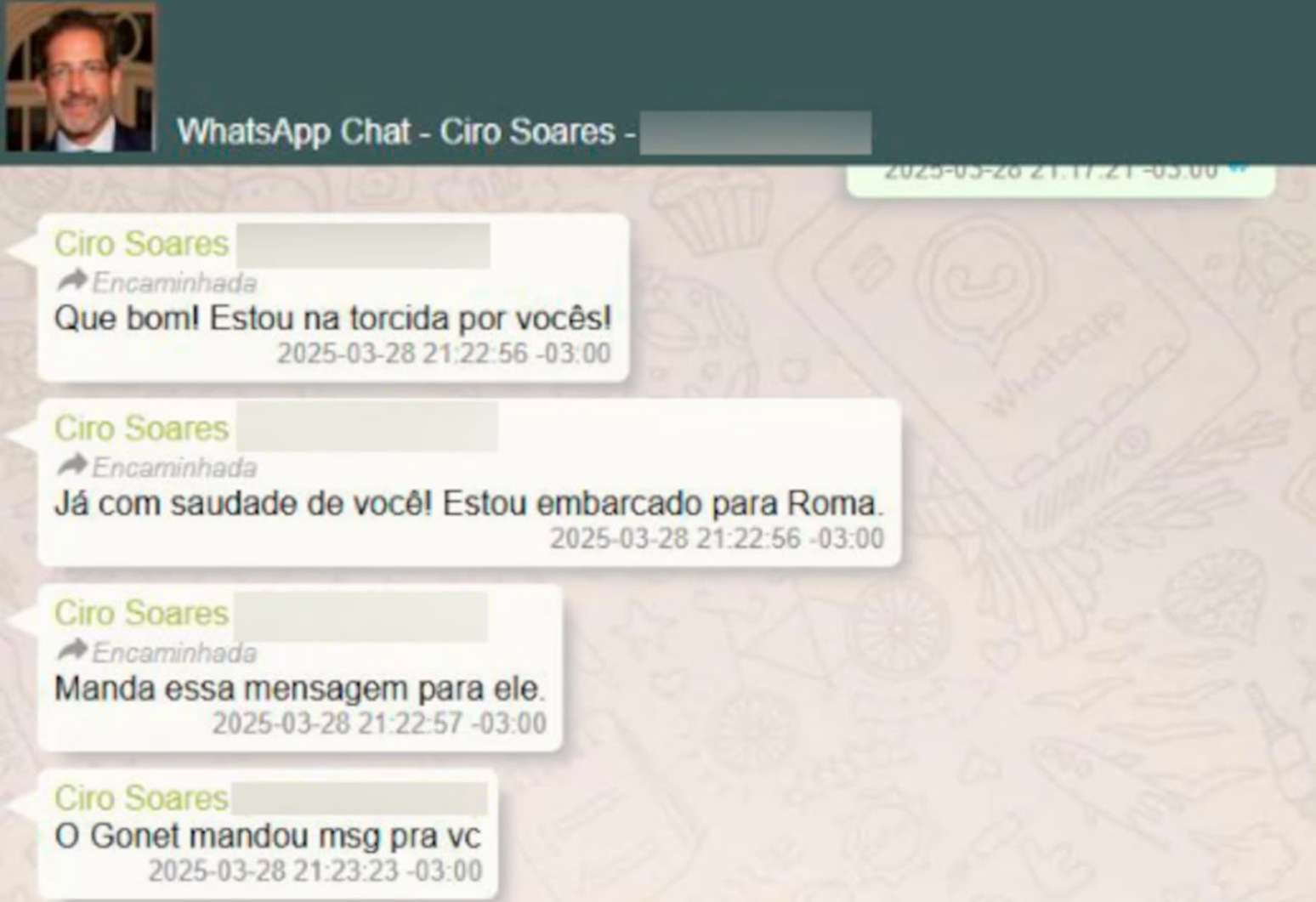 O procurador-geral da rep&uacute;blica, Paulo Gonet disse em mensagens que estava com saudade de Daniel Vorcaro, dono do Banco master