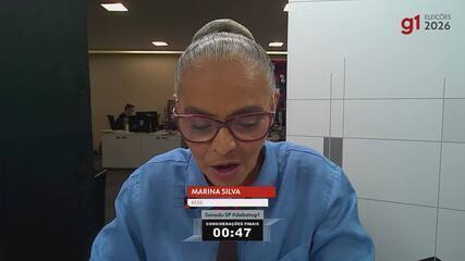 Marina Silva (Rede), candidata ao Senado de SP, faz suas considerações finais