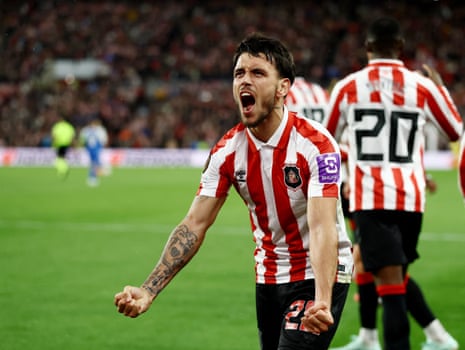 Enzo Le Fée punches the air after scoring the only goal of the game from 12 yards