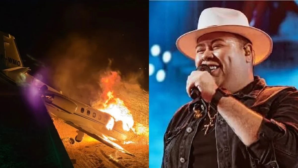 Veja momento em que avião do cantor Rey Vaqueiro saiu da pista e pegou fogo