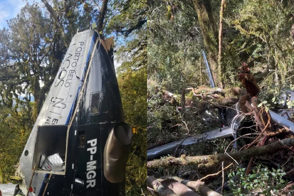 Novas imagens mostram que helicóptero com Rick “quebrou ao meio” ao cair