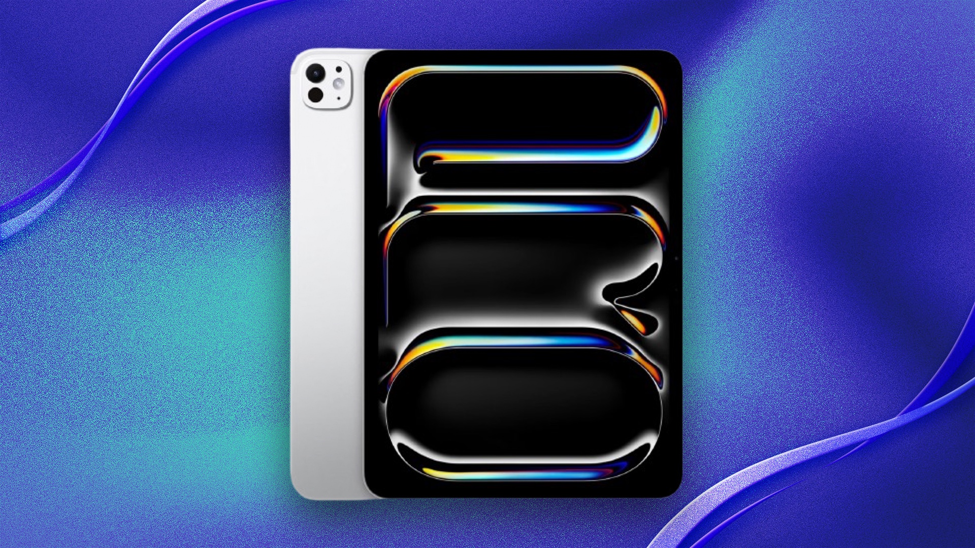 Apple iPad Pro on a blue background