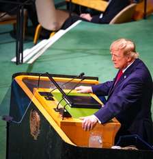 Donald Trump durante discurso na Assembleia Geral da ONU Foto: Reprodução/X/@SecRubio