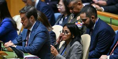 Delcy Rodríguez participou da Assembleia Geral da ONU em Nova York onde Donald Trump discursou na terça-feira Foto: AFP via Getty Images / BBC News Brasil