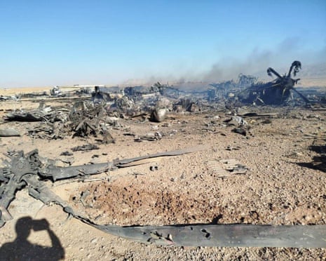 a wrecked fighter jet
