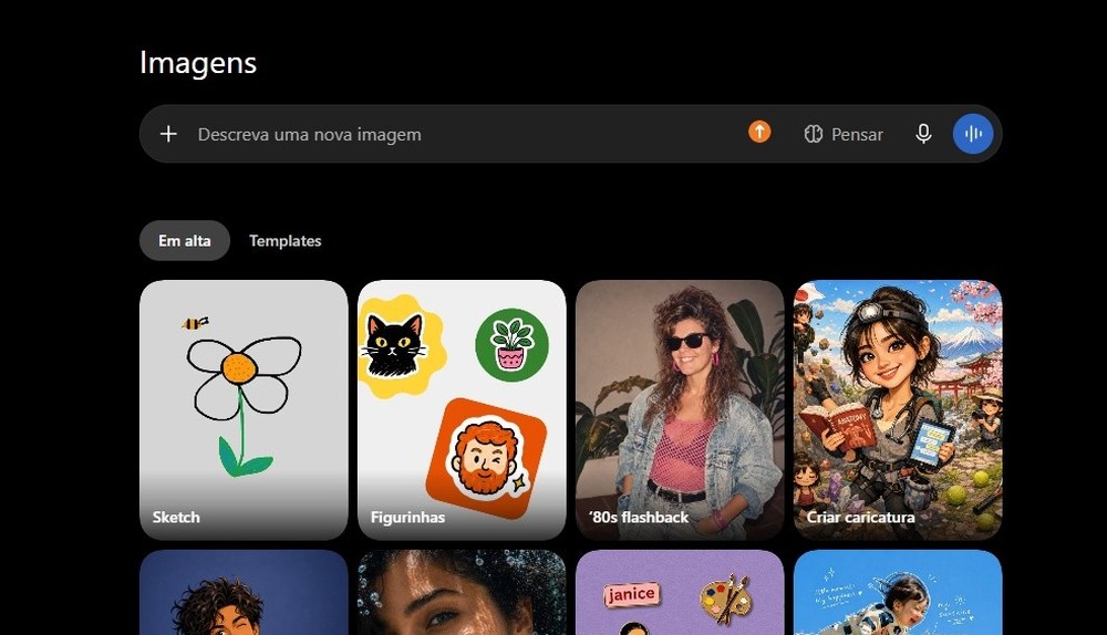 Acesse o recurso de imagens na página inicial do ChatGPT — Foto: Diedrich Bader/TechTudo